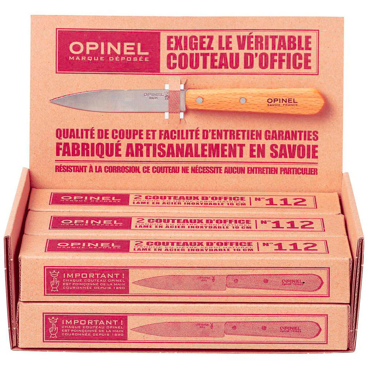 Couteau Office hêtre vernis marron, OPINEL