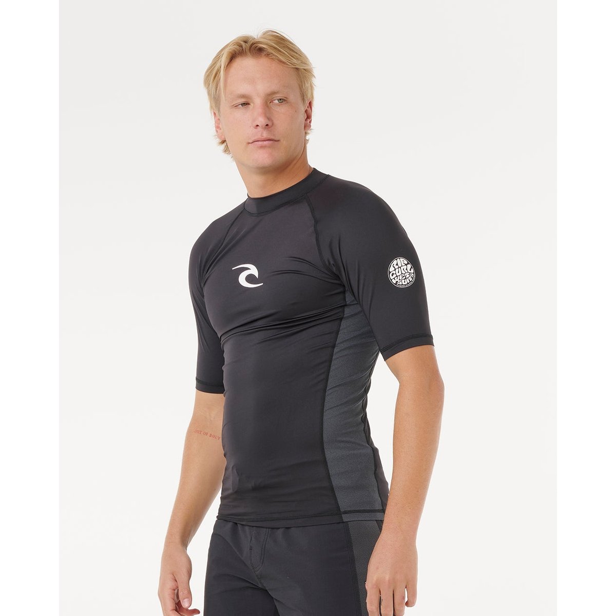 T-shirt anti-UV à manches courtes WAVES ICONUPF Performance black, RIP CURL