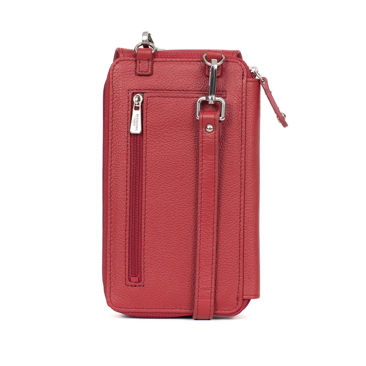Pochette téléphone avec portefeuille CONFORT rouge foncé, HEXAGONA