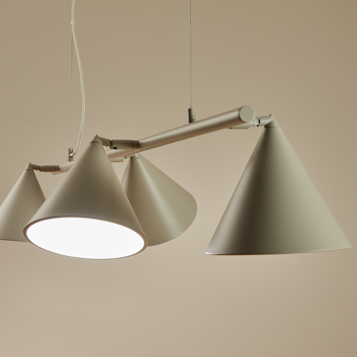 Lampadario 4 coni orientabili, Moke grigio, AM.PM