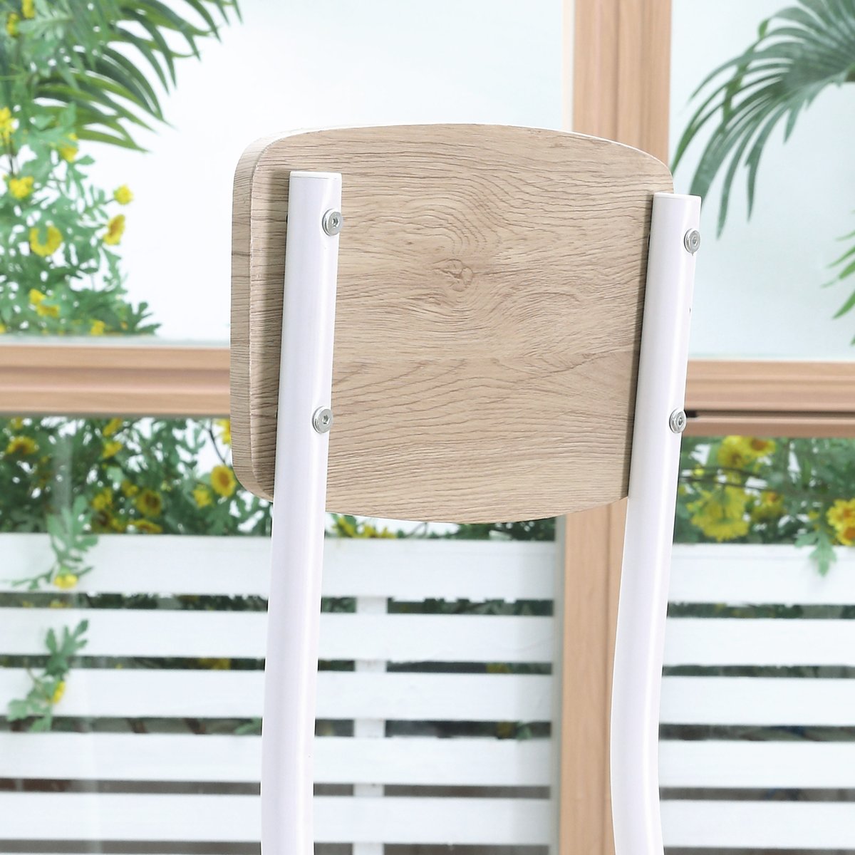 Ensemble de table à manger MDF Bois naturel bois naturel et blanc, HOMCOM
