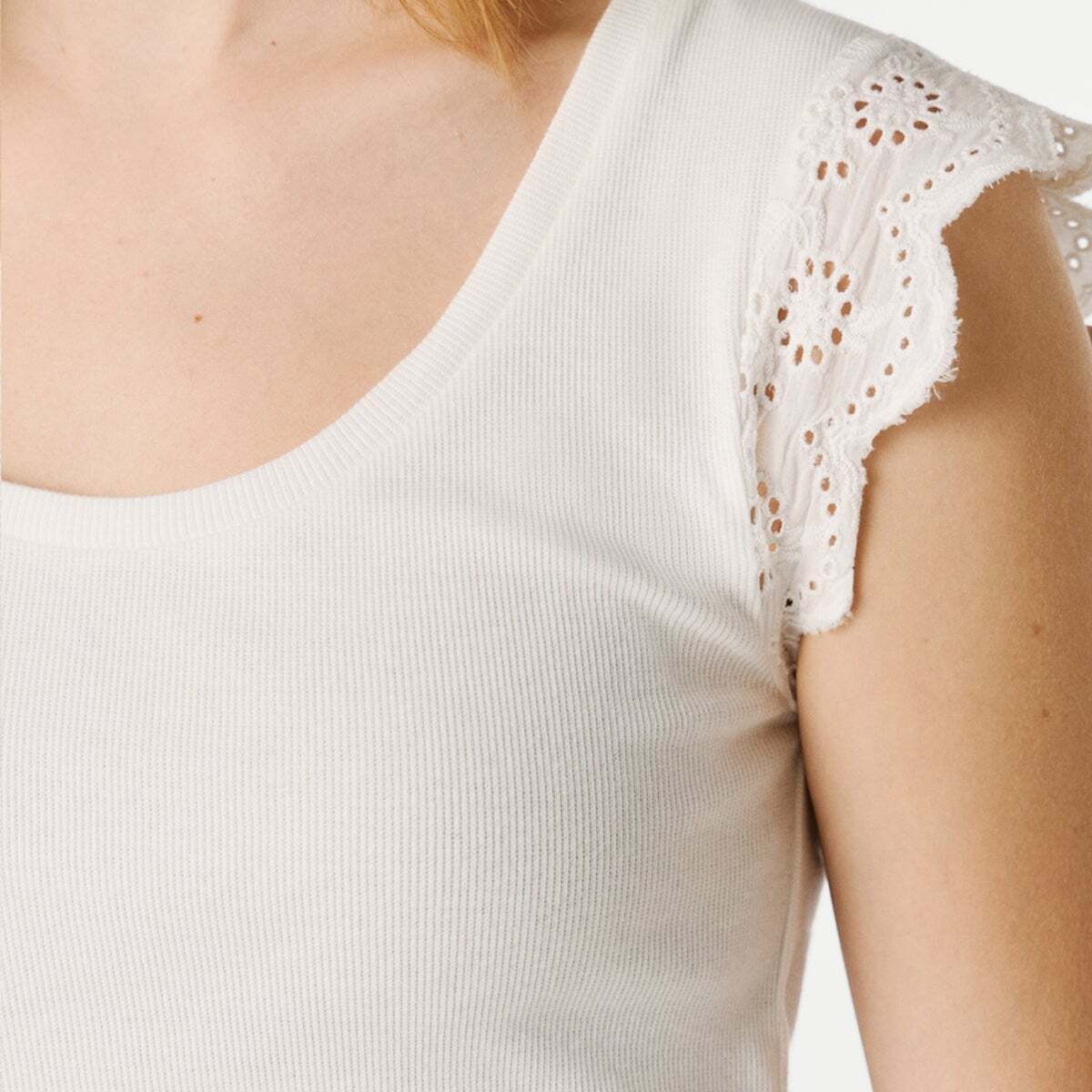 Haut Côtelé Sans Manches blanc, PEPE JEANS