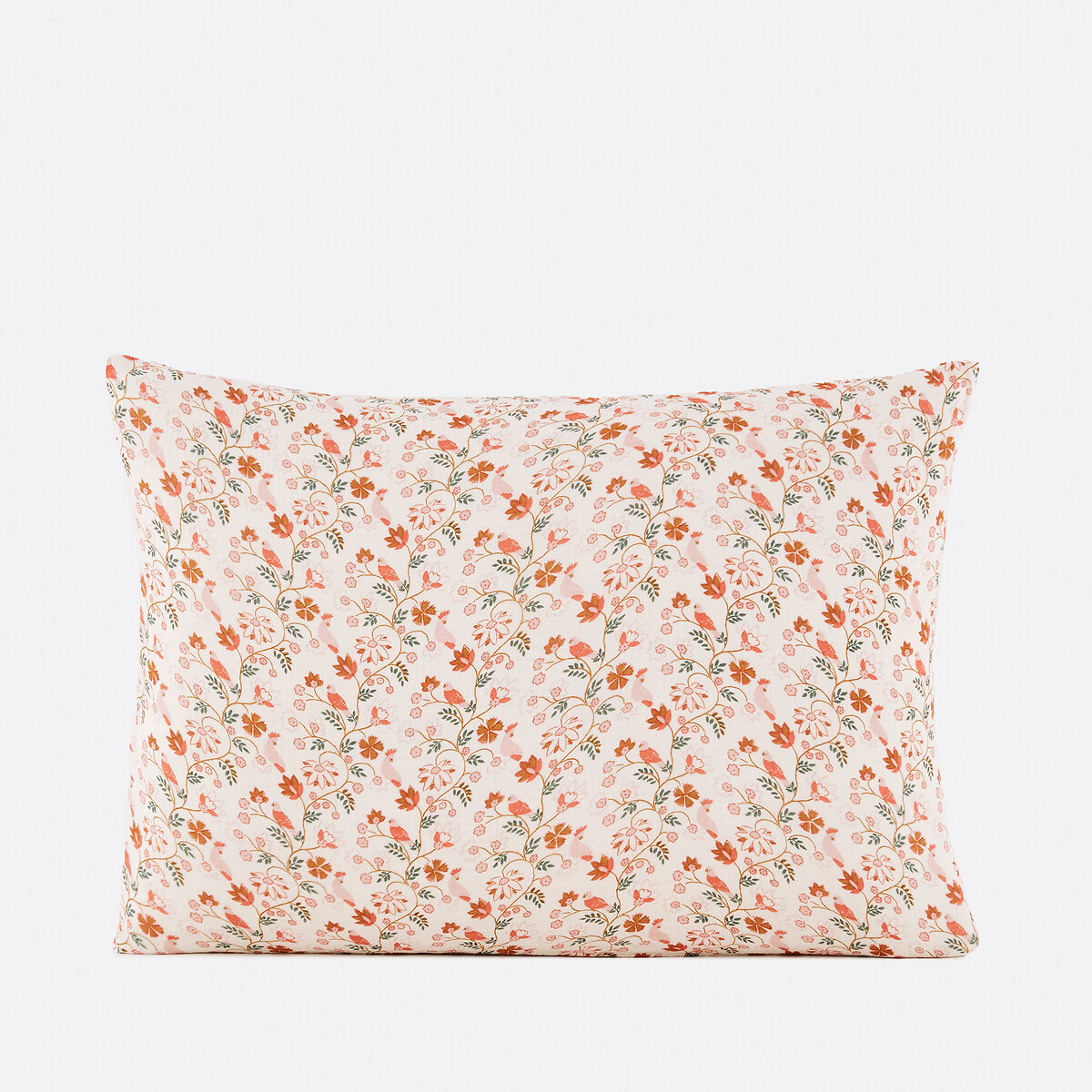 Taie d'oreiller enfant gaze/coton lavé, Nitti ecru/caramel, LA REDOUTE INTERIEURS