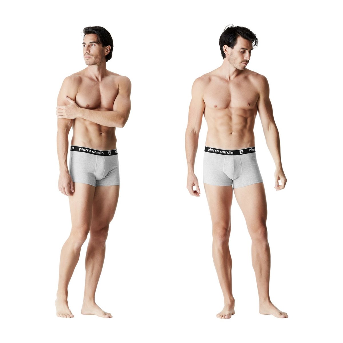 Lot De 4 Boxers Coton Basic gris/bleu/noir/blanc, PIERRE CARDIN