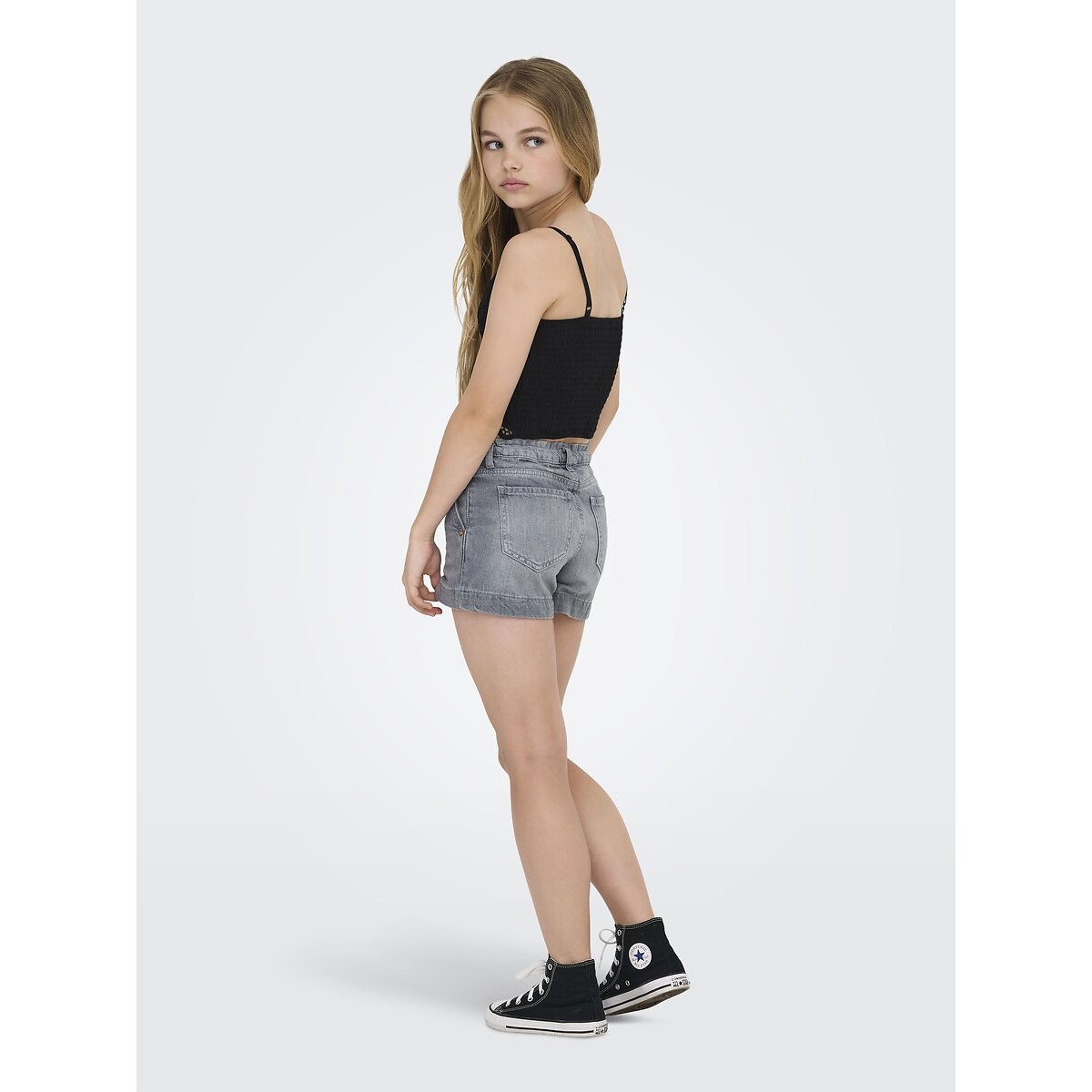 Wide Leg Denim Shorts denim grey, KIDS ONLY