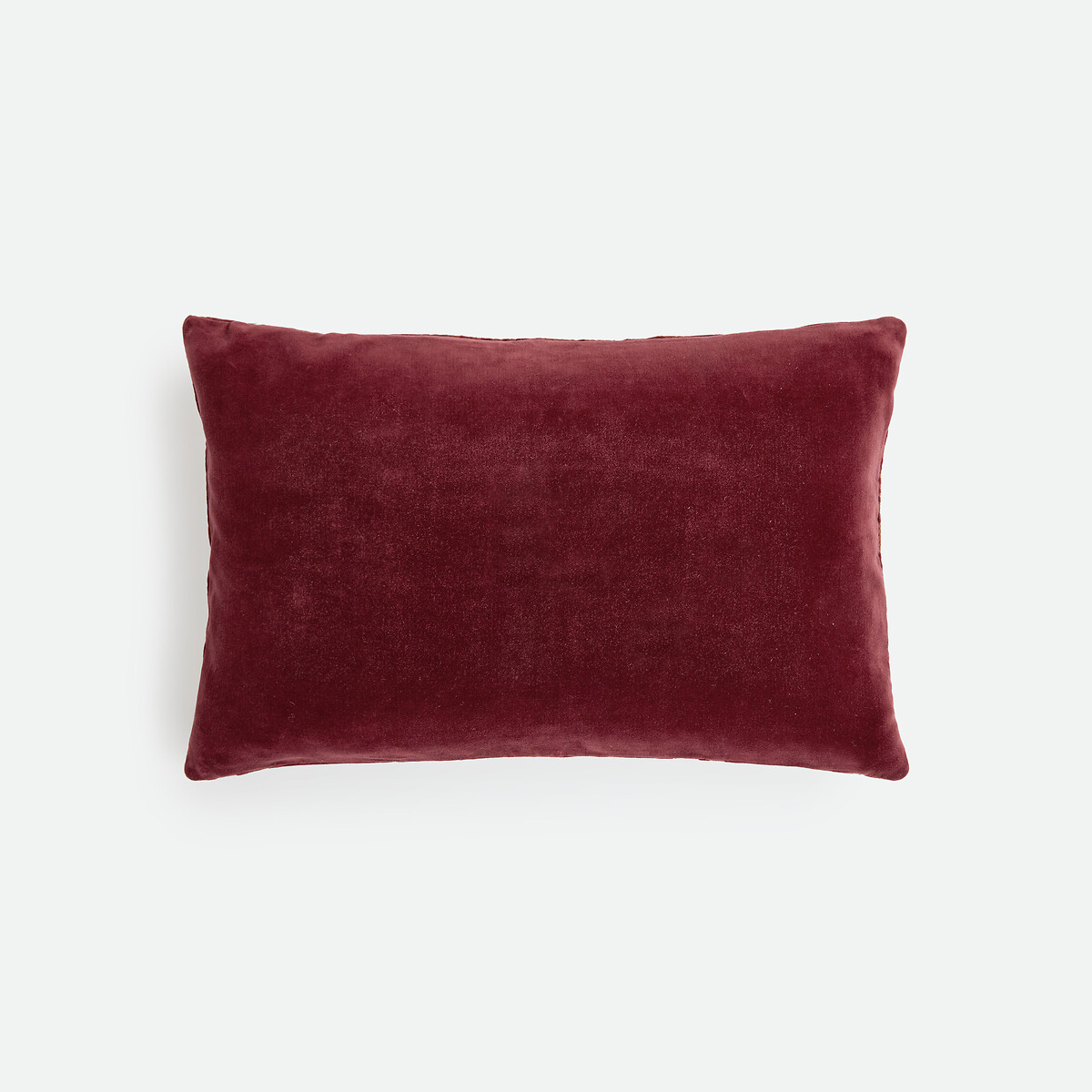 Housse de coussin rectangulaire, coton, brodée, GERI bordeaux, LA REDOUTE INTERIEURS