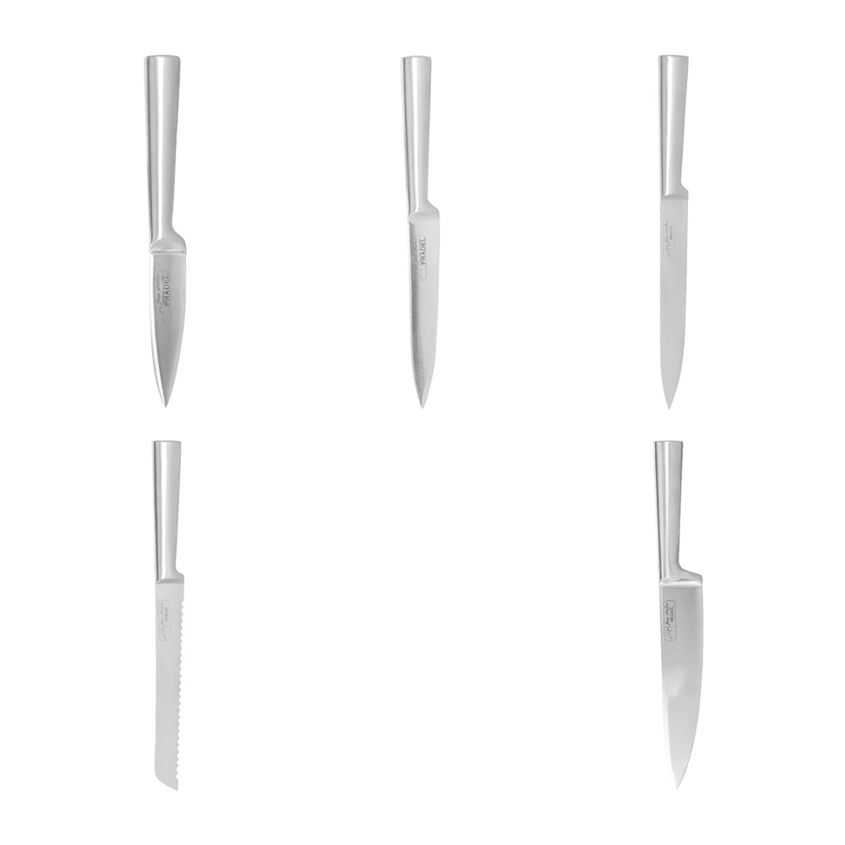 Bloc de 5 couteaux Kimono bambou argent / métallique, JEAN DUBOST