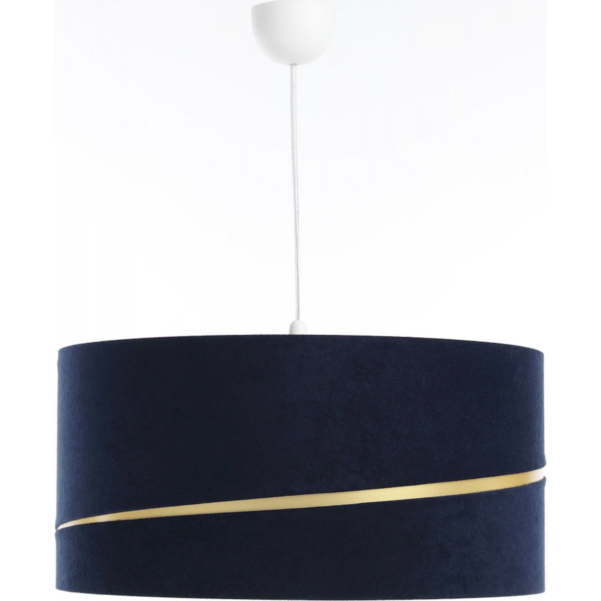 Suspension en tissu, SWING abat-jour en satin microfibre bleu, liseret doré et intérieur doré, BPS KONCEPT