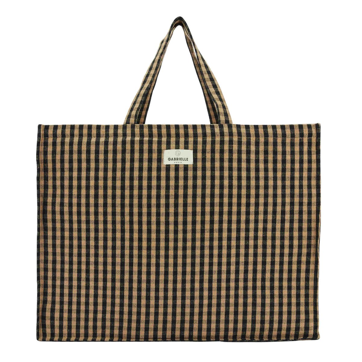 Sac week-end en coton, VICHY café, GABRIELLE PARIS