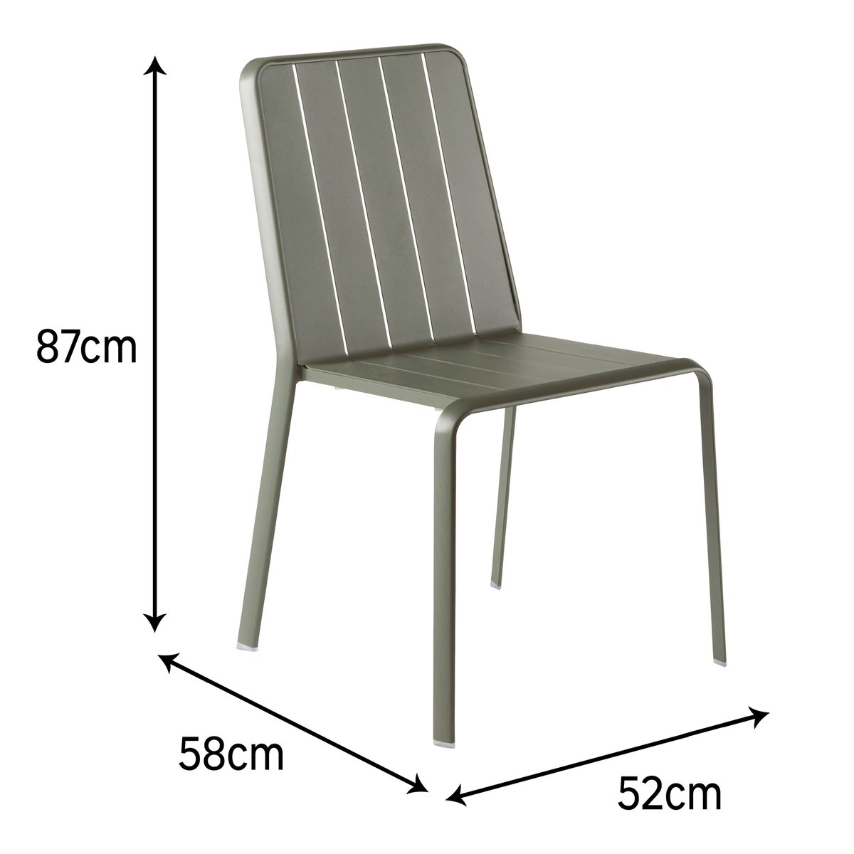 Chaise de jardin en aluminium, IDAHO vert, NATERIAL
