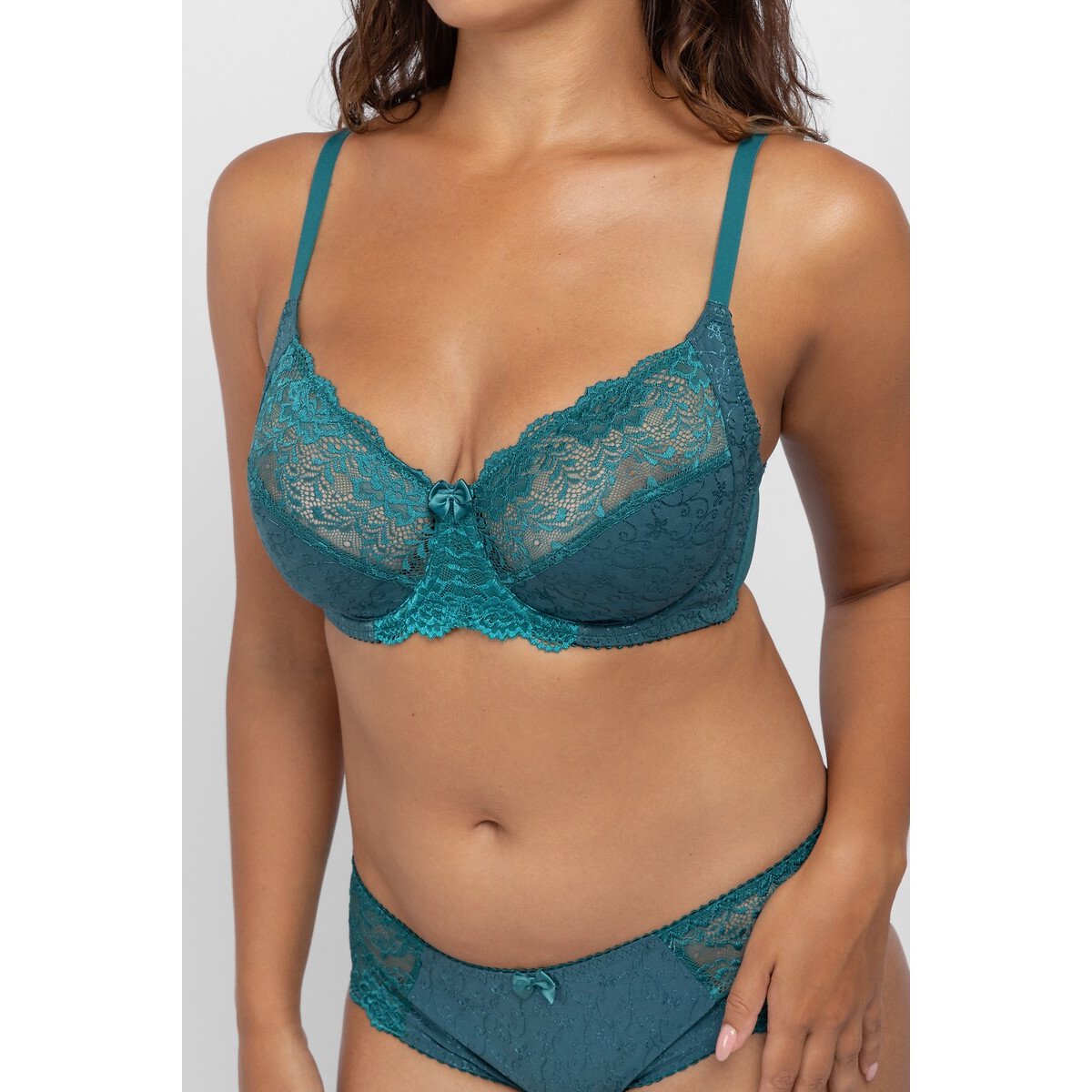 Reggiseno contenitivo senza coppe imbottite verde, DORINA