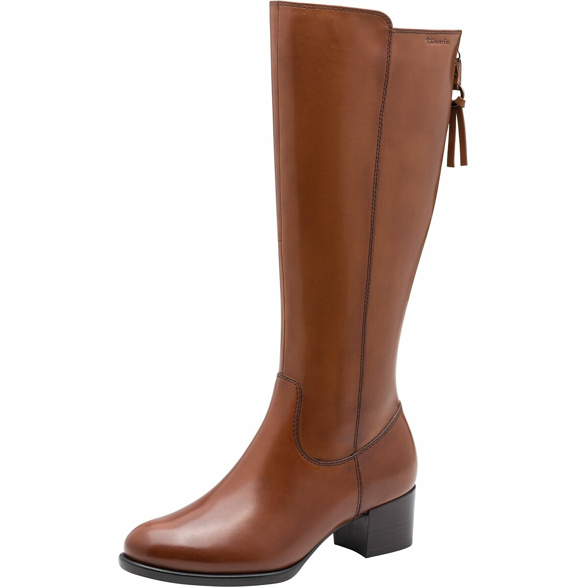 Bottes à talon cognac, TAMARIS