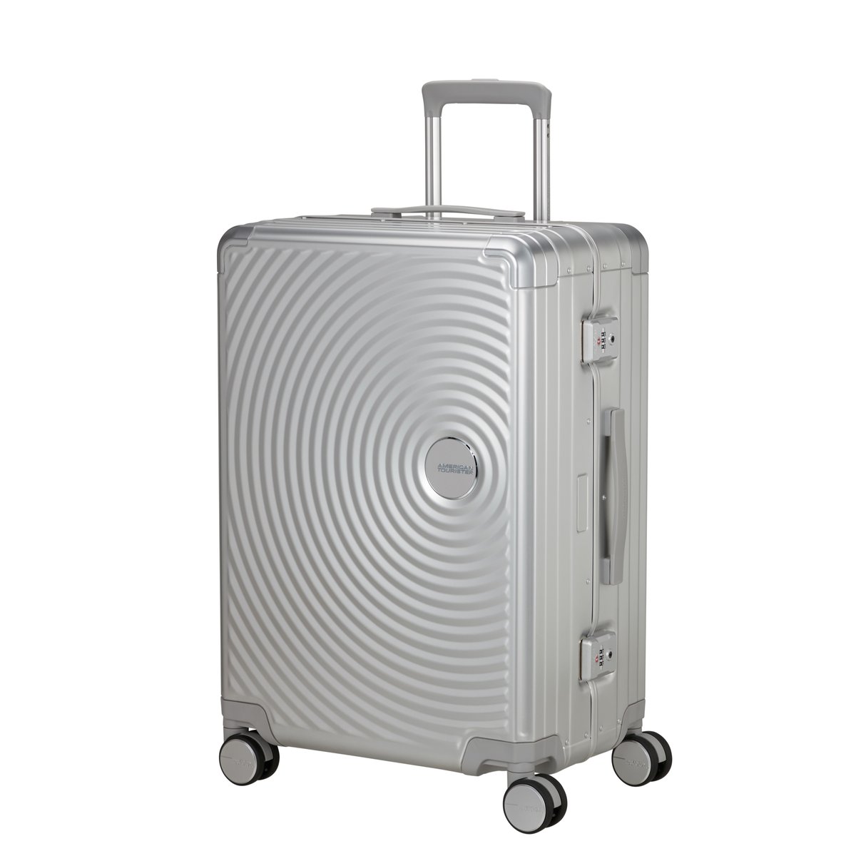 Soundbox alu valise 4 roues taille M silver, AMERICAN TOURISTER