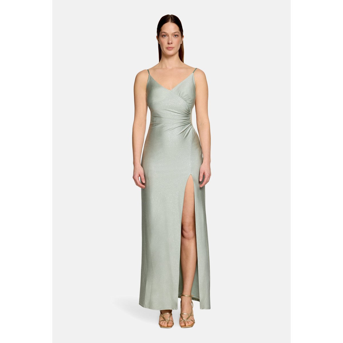 Robe de soirée à fentes d'aisance latérales mint/silver, VERA MONT
