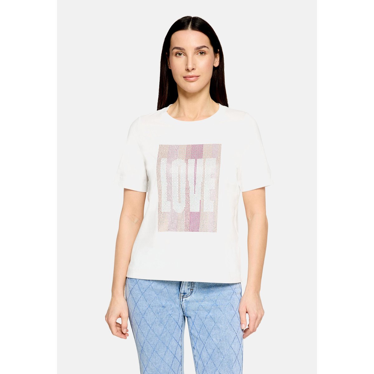 T-shirt à manches courtes à encolure ronde patch cream/rosé, CARTOON
