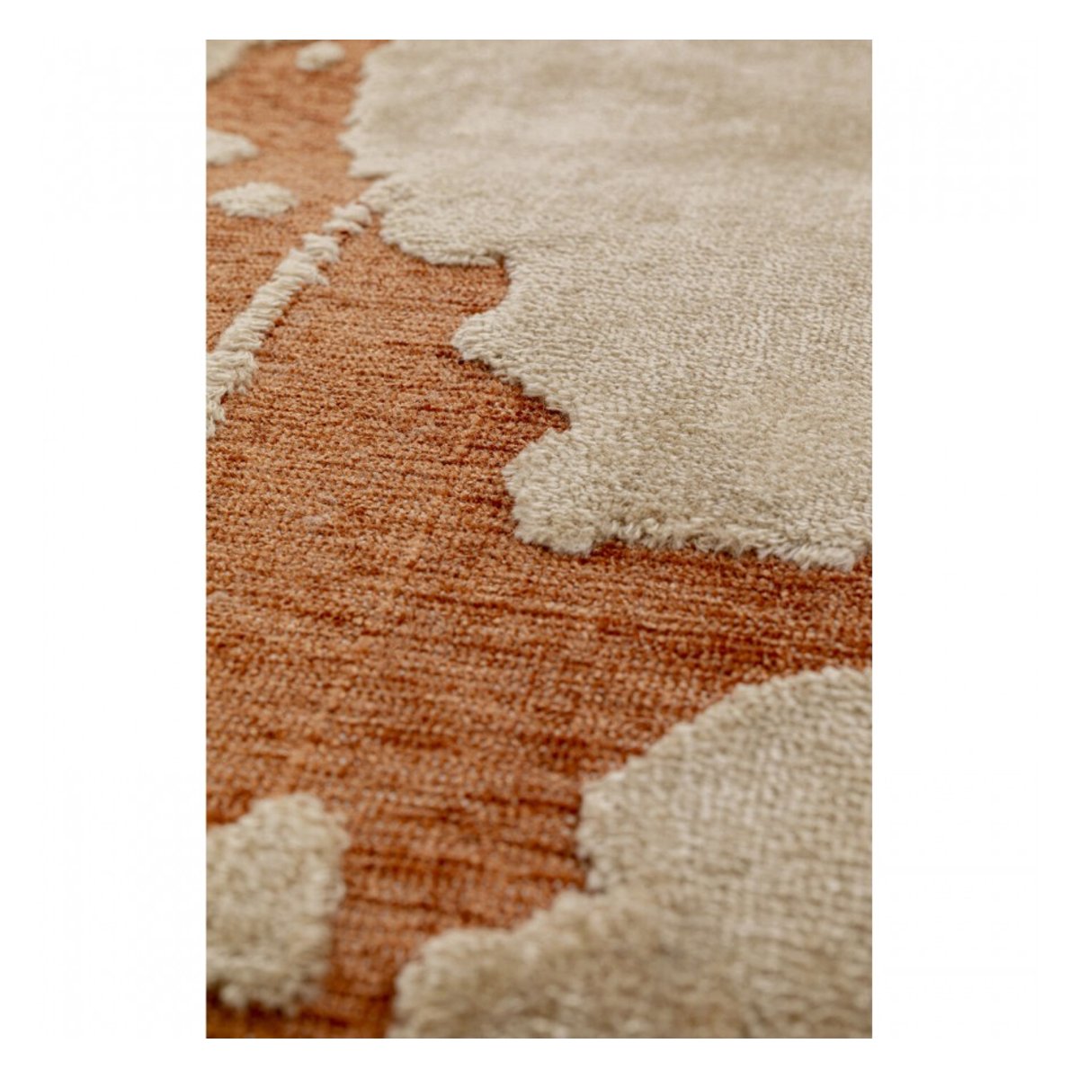 Tapis effet craquelé en polyester et viscose, MARS beige, KARE DESIGN
