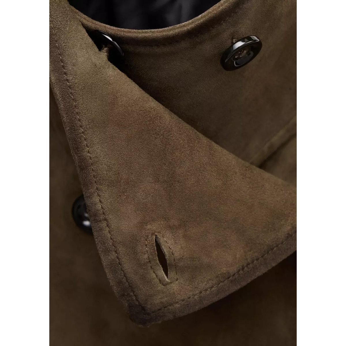 Veste daim ceinture kaki, MANGO