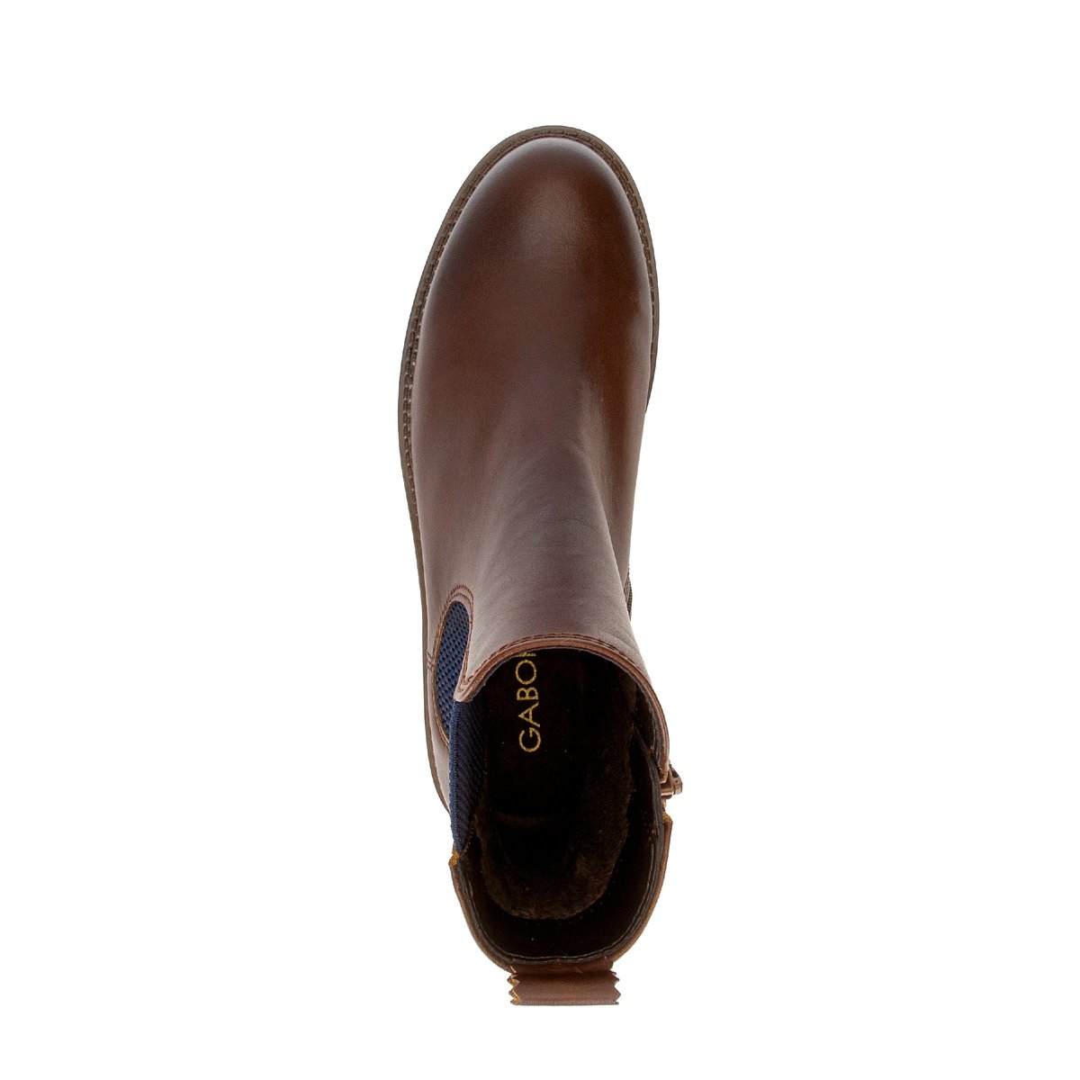 Bottines en cuir lisse à talon décroché cognac, GABOR