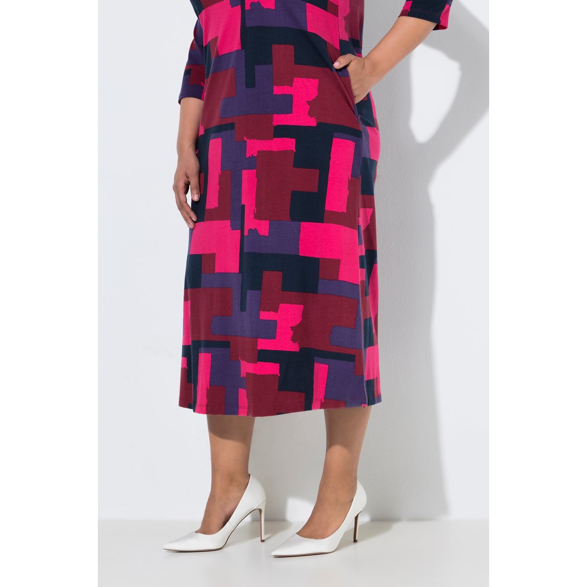 Robe maxi en jersey rouge vin foncé, ULLA POPKEN