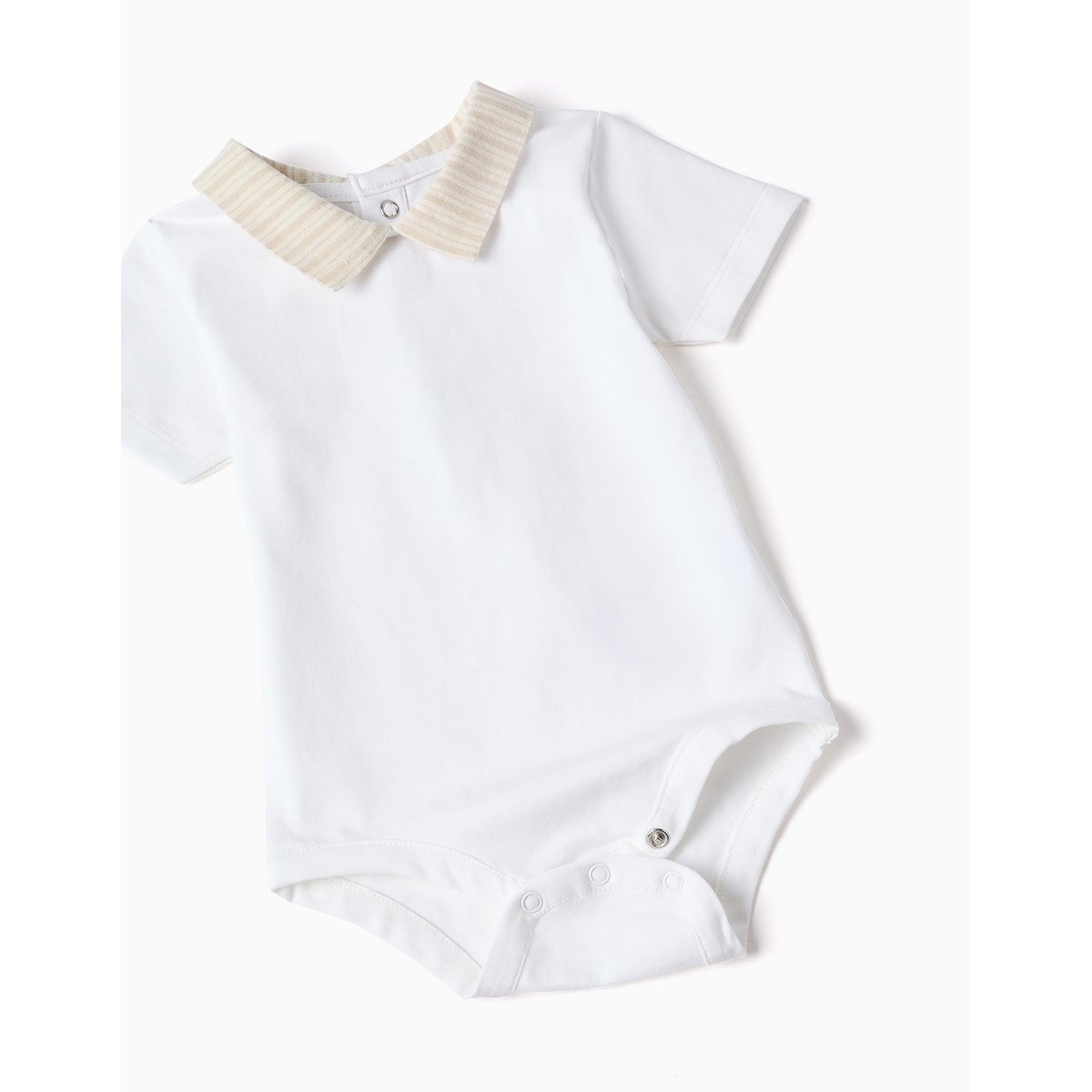 Ensemble body en coton + short à rayures beige clair, ZIPPY