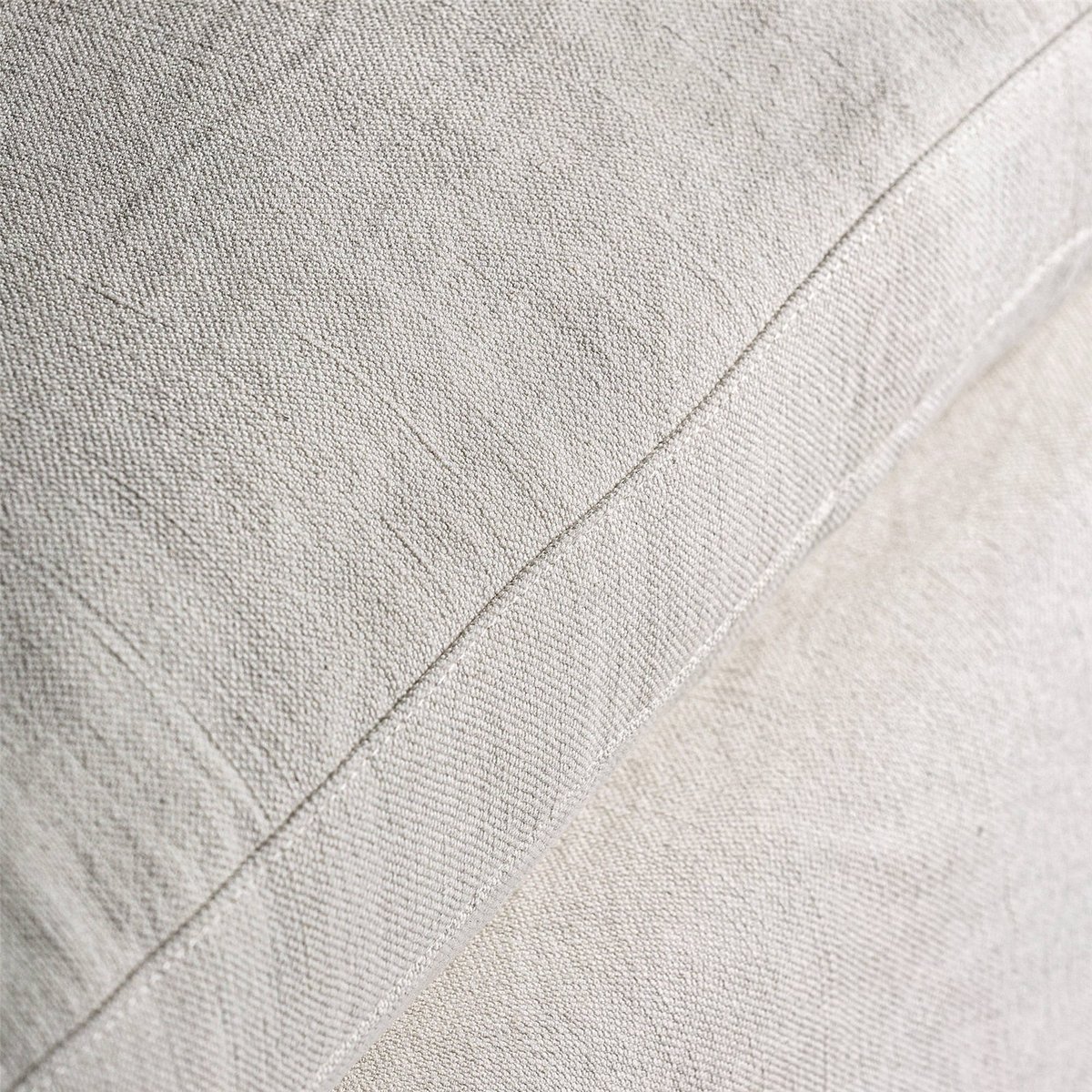 Repose-pieds modulable en lin style art déco blanc cassé textile, RECOLLECTION