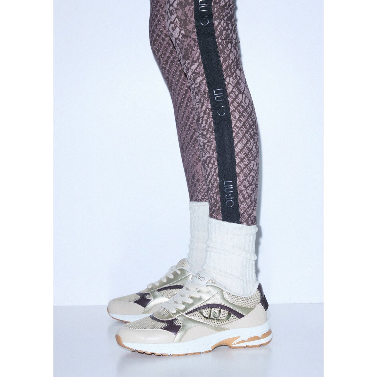 Sneakers en mesh métallisé chanvre, LIU JO