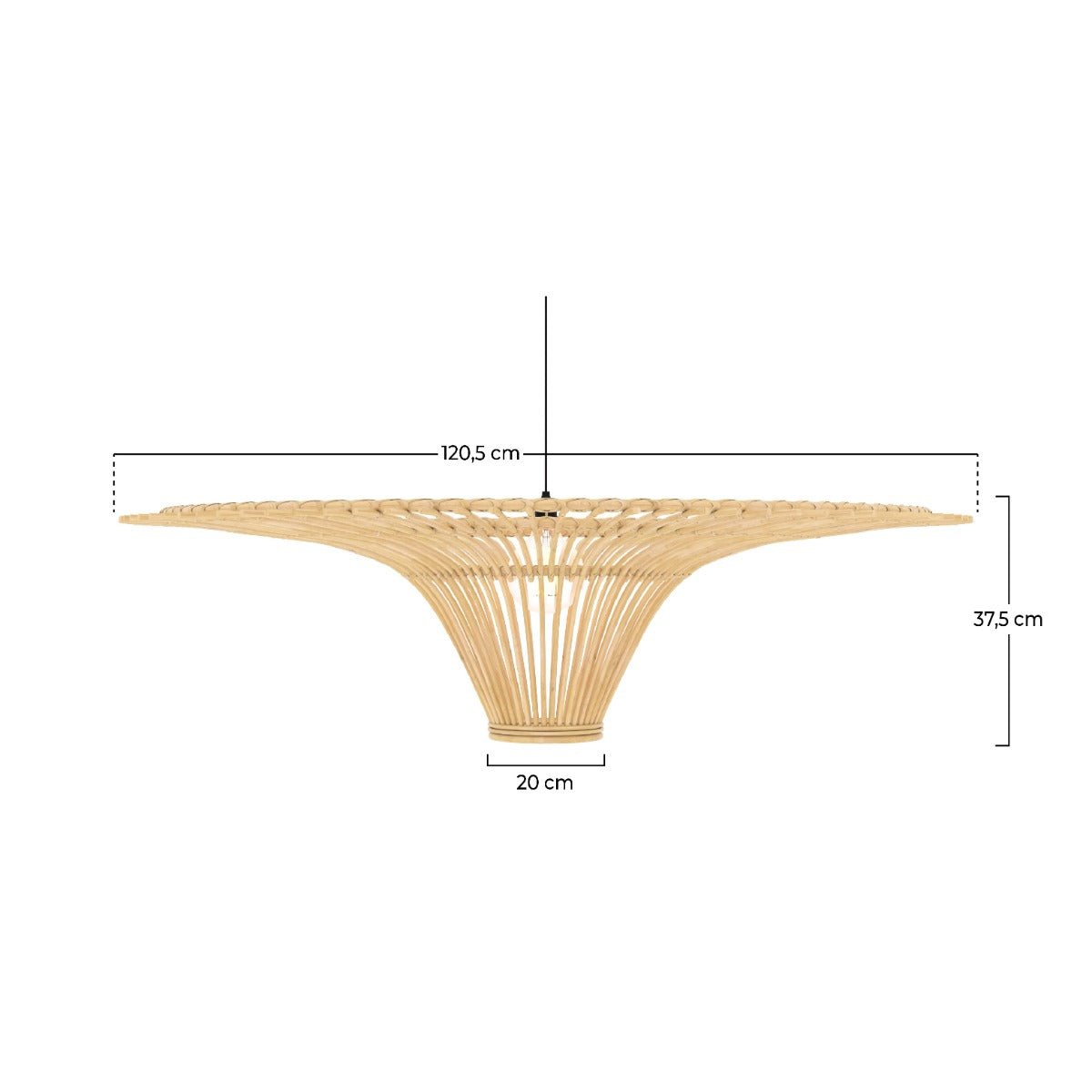 Abat-jour D120,5 cm en rotin - OLGA naturel, MAISON PAVANE