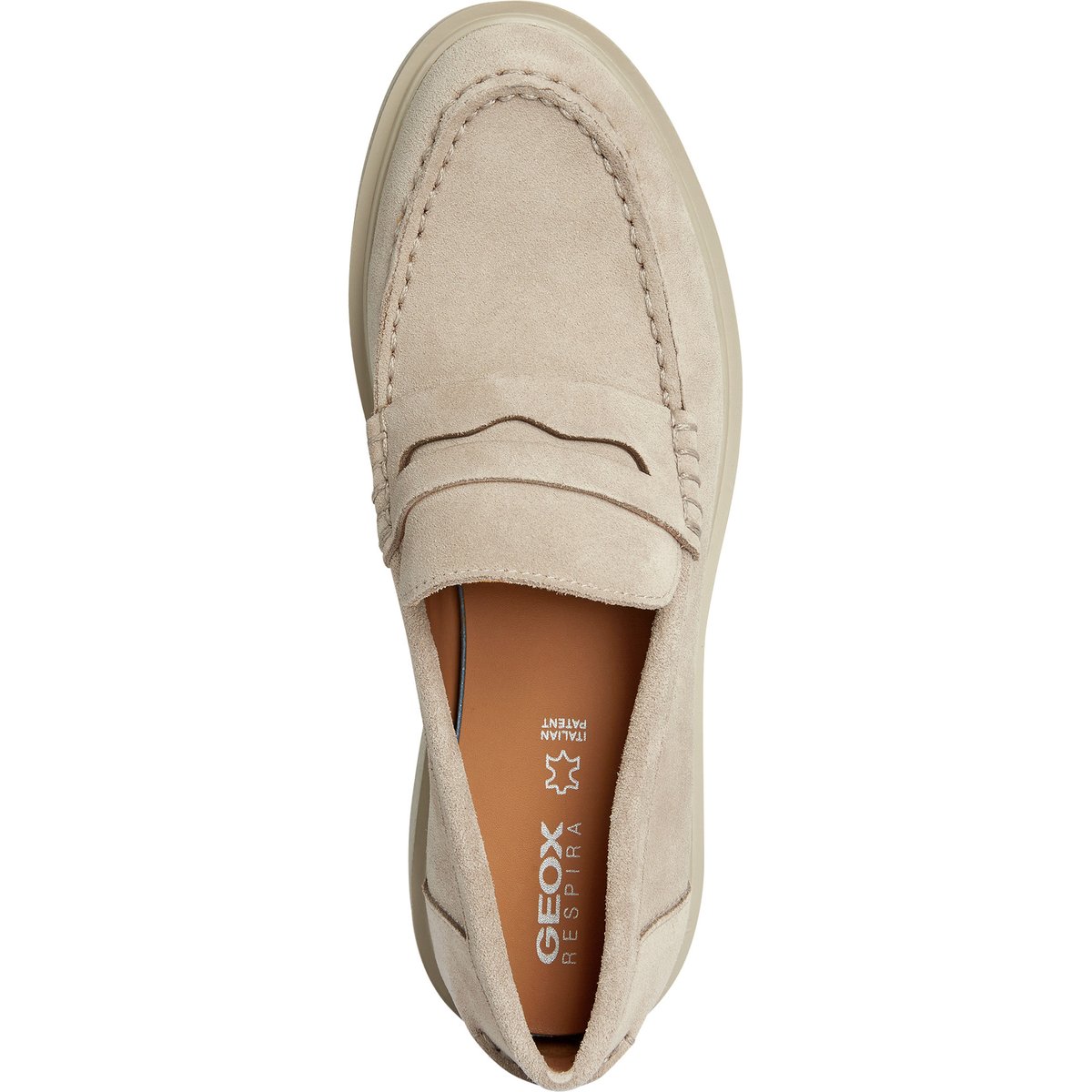 Mocassins respirants en cuir Spherica EC1 beige, GEOX