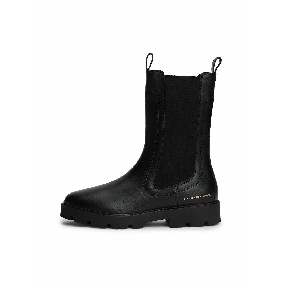 Hoge Chelsea leren boots zwart, TOMMY HILFIGER