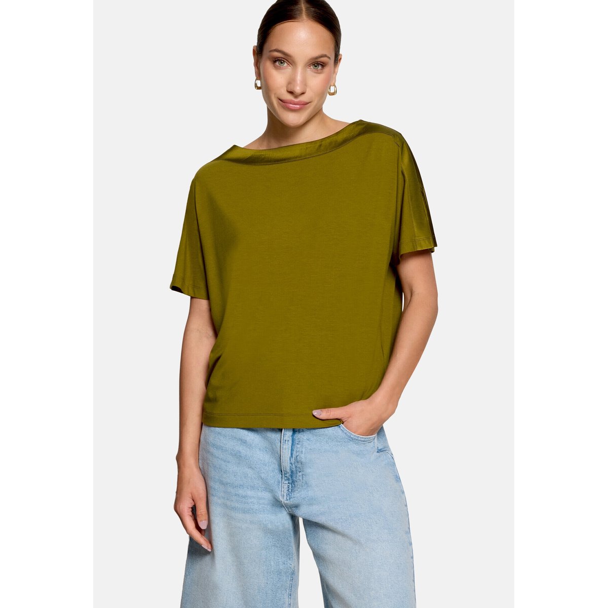 T-shirt à manches courtes à encolure bateau fir green, ZERO