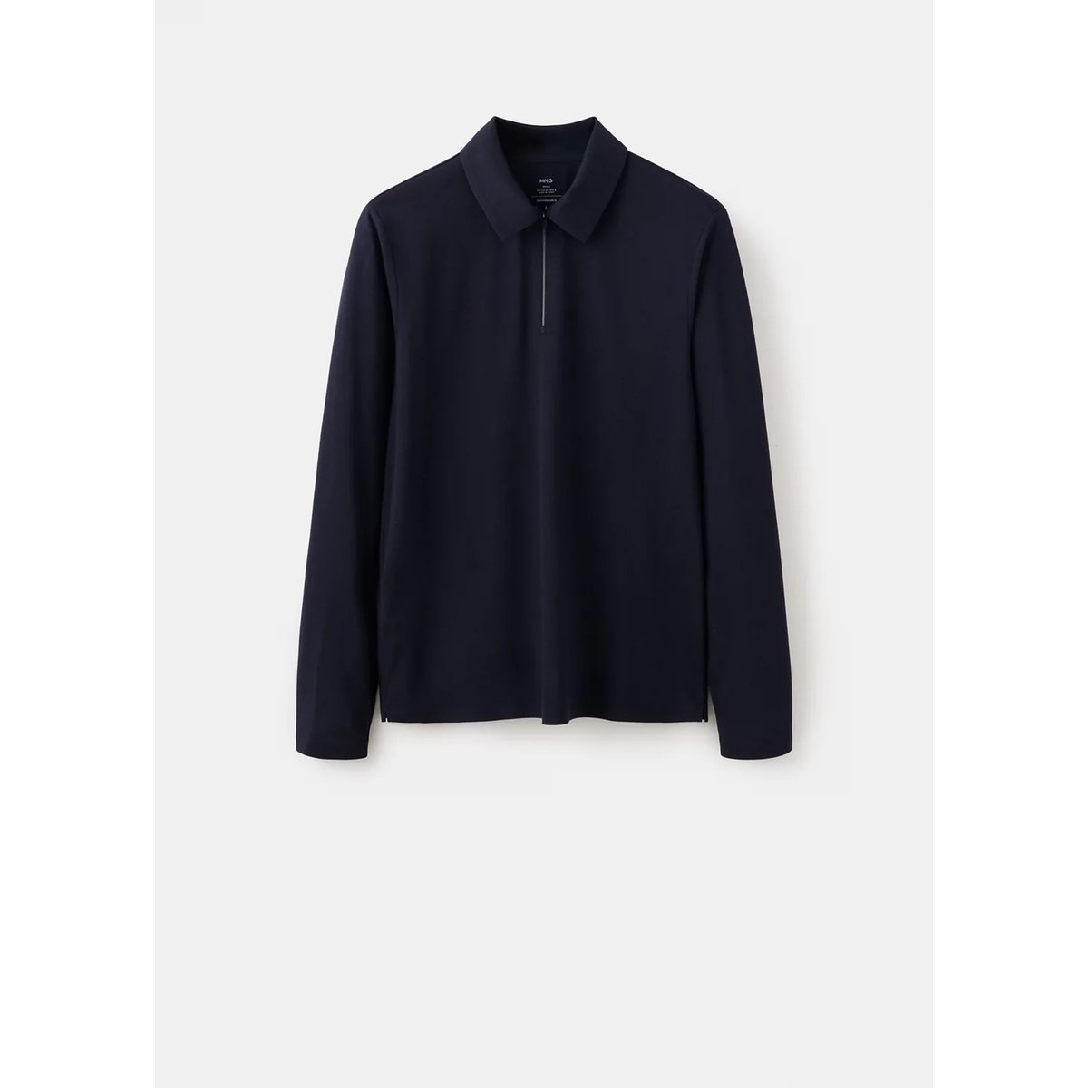 Pull polo regular fit à zip Thermolite® bleu marine, MANGO MAN