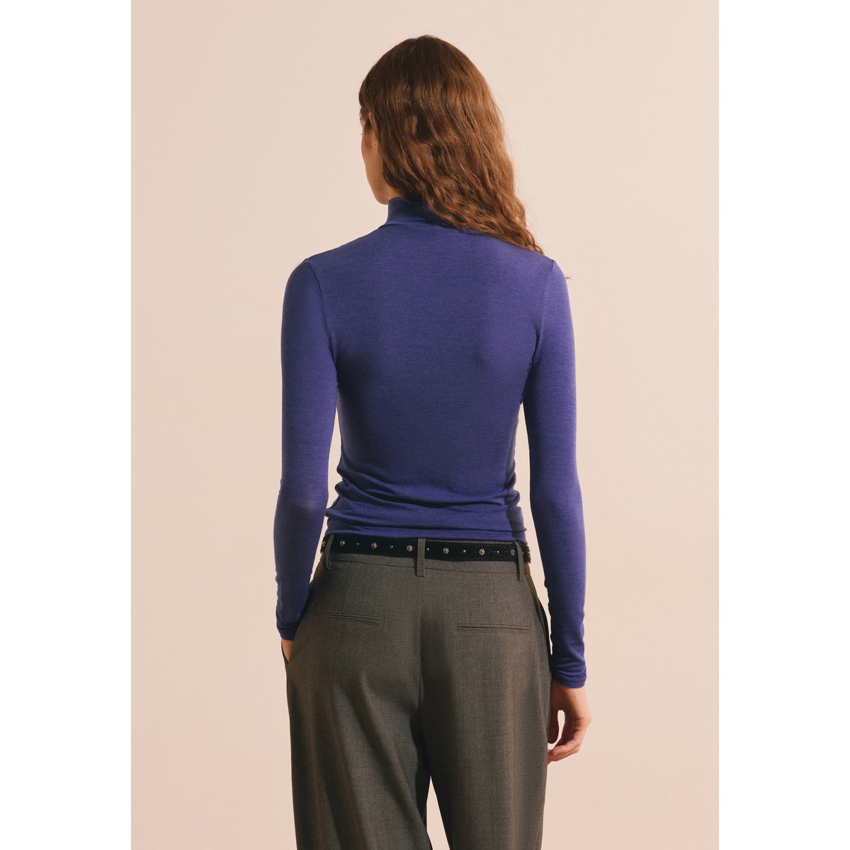 T-shirt col roulé avec laine ARMELLE TS MON bleu royal, ETAM