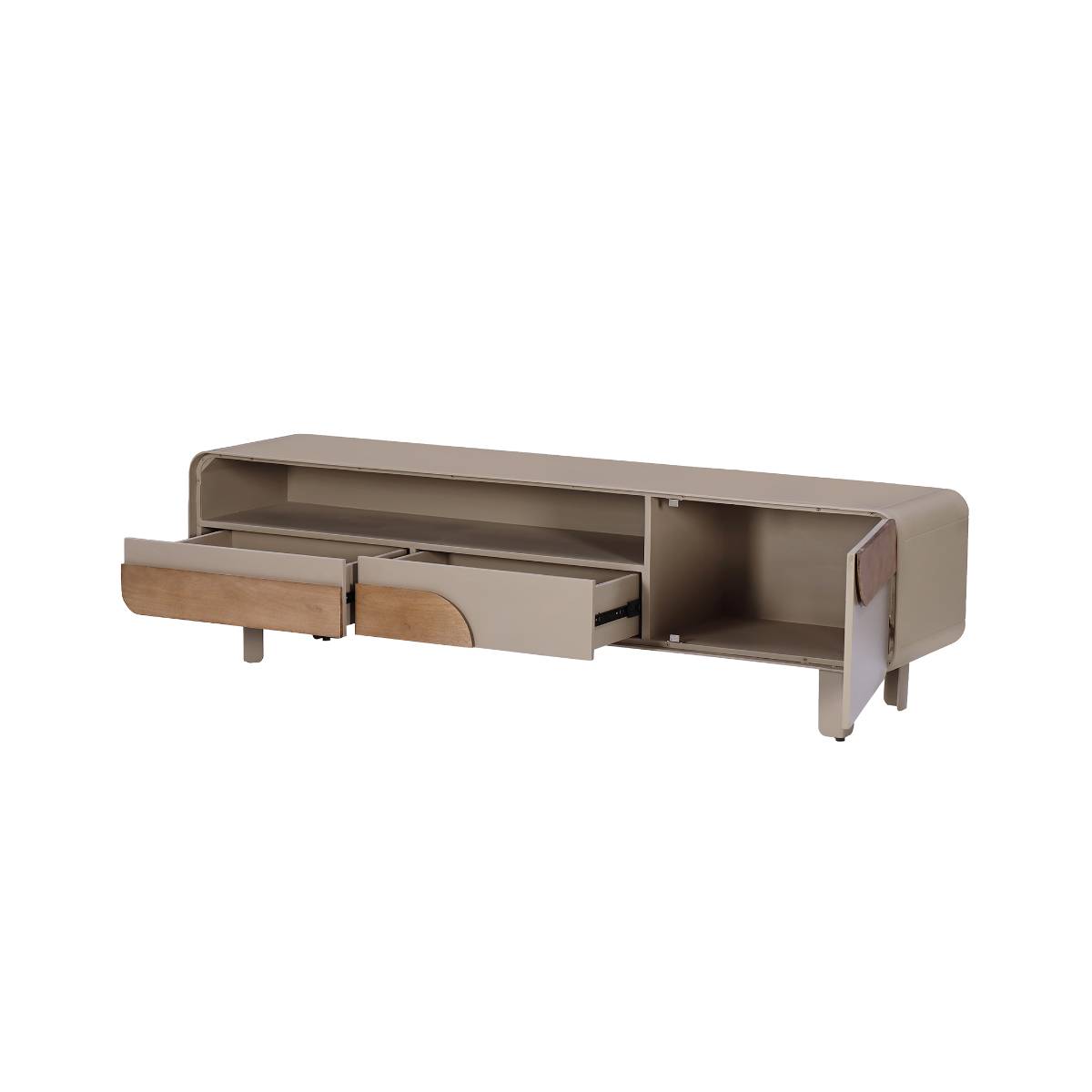 Meuble TV en bois de manguier KEZIA gris, MADE IN MEUBLES 