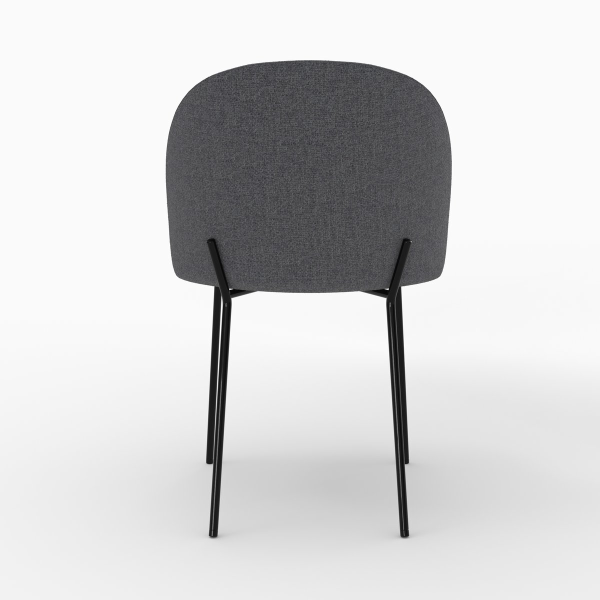 Lot de 2 chaises en tissu chiné - KARL gris foncé, MAISON PAVANE