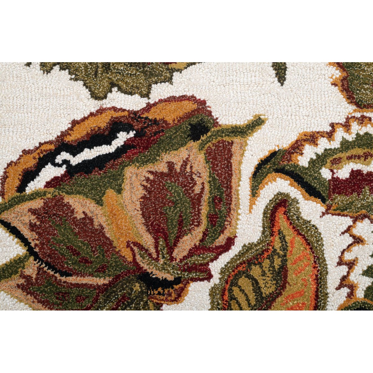Tapis tufté main en laine vierge et viscose beige, THEKO