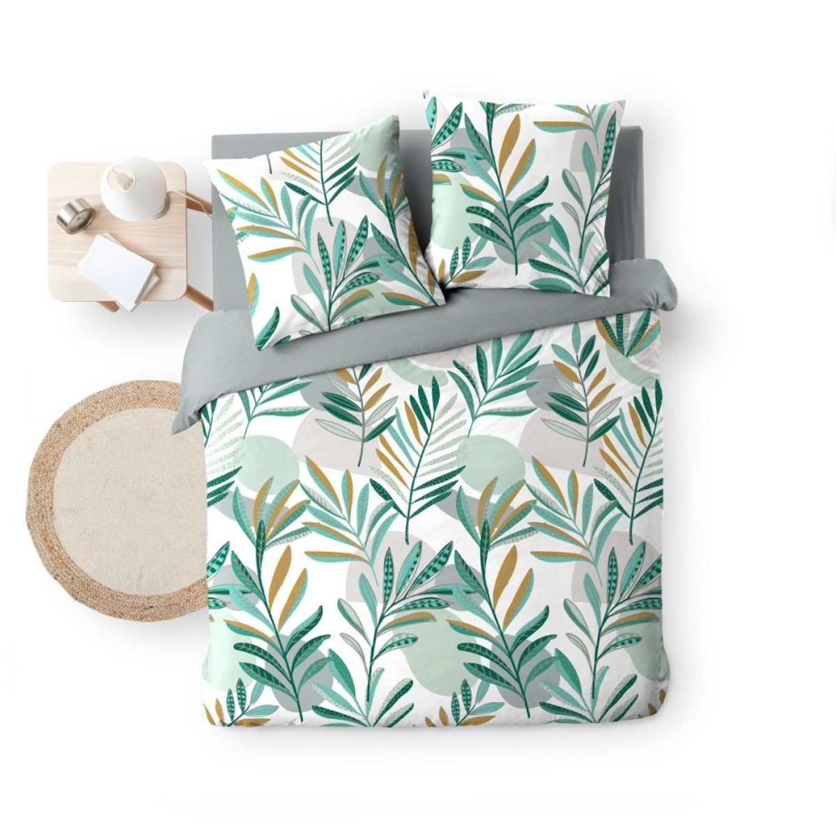 Housse de couette 240x220 + 2 taies LOUNA microfibre vert, DECORATIE