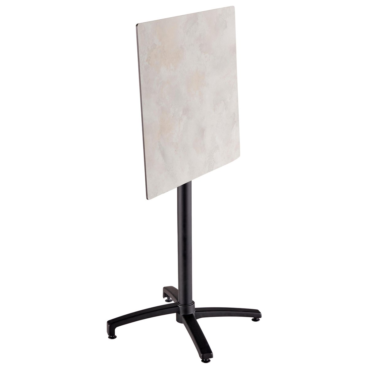 Table haute en HPL inclinable et 2 chaises hautes en métal, OPERA taupe, OVIALA