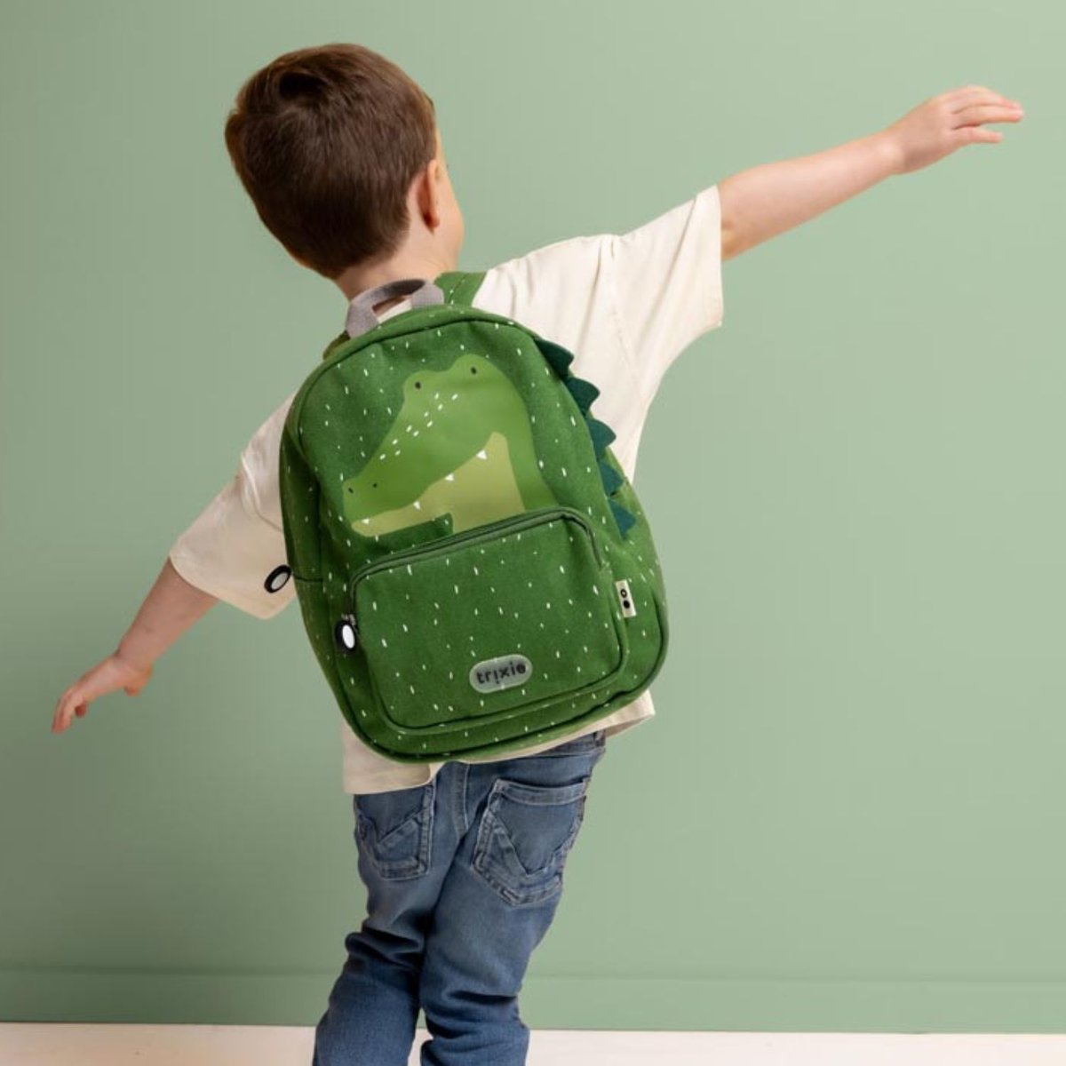 Sac à dos enfant vert, blanc, gris, TRIXIE