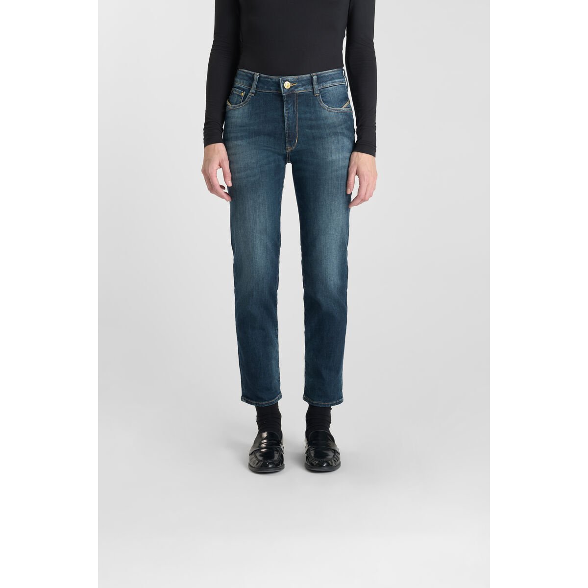 Jeans push-up slim taille haute PULP, 7/8ème blue, LE TEMPS DES CERISES