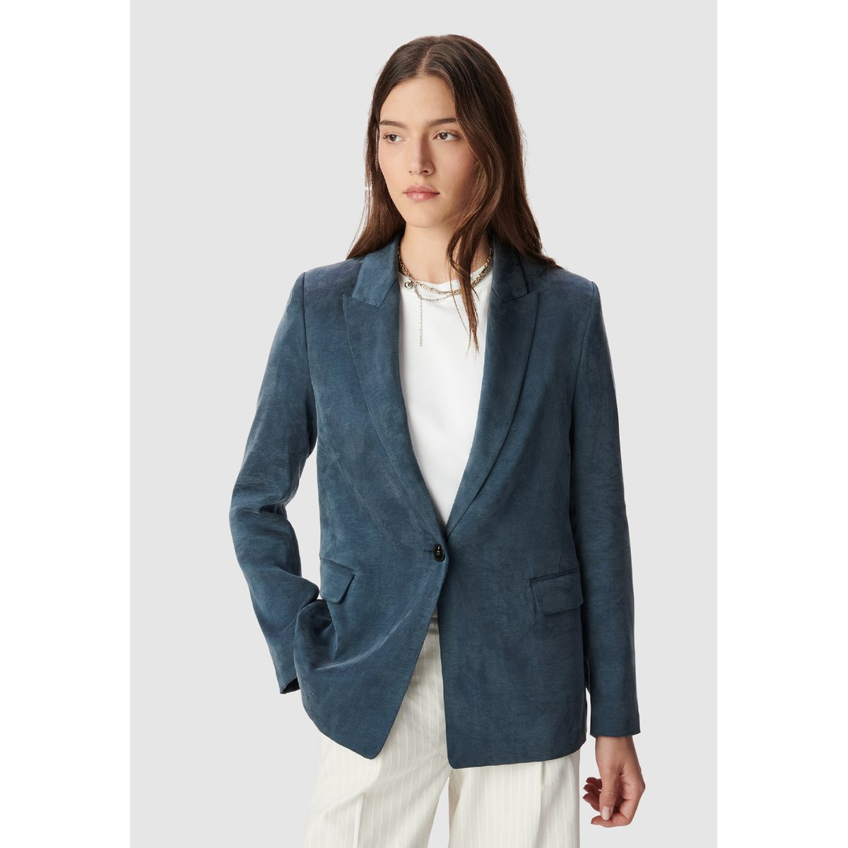 Veste de tailleur satinée marine foncé, IKKS