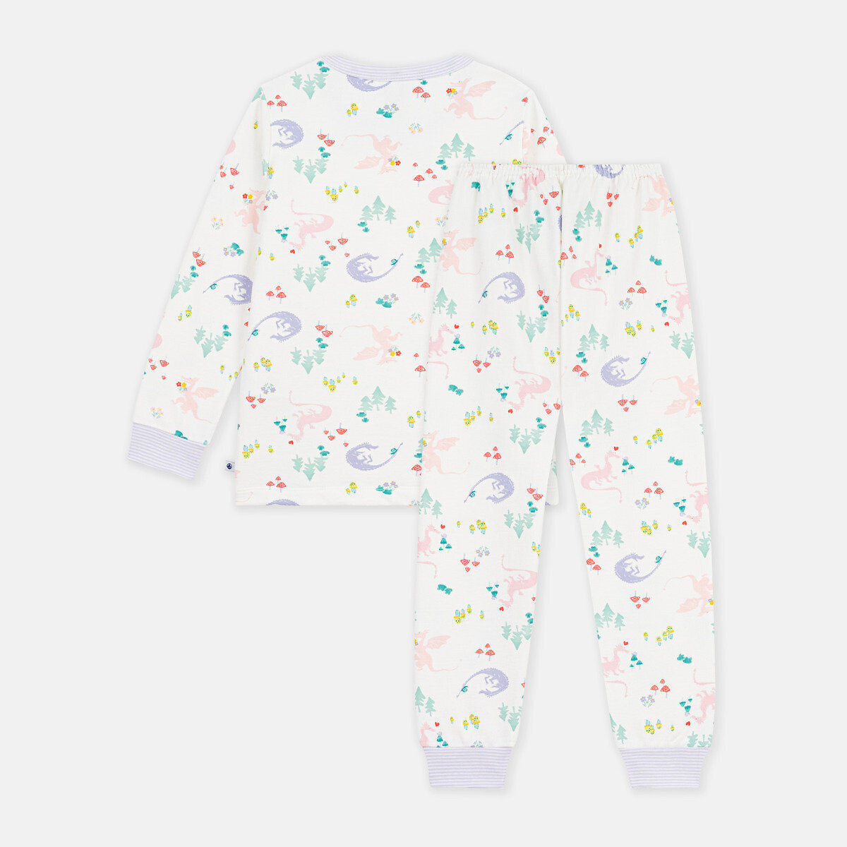 Pigiama in felpa, con stampa con dinosauri fantasia, PETIT BATEAU