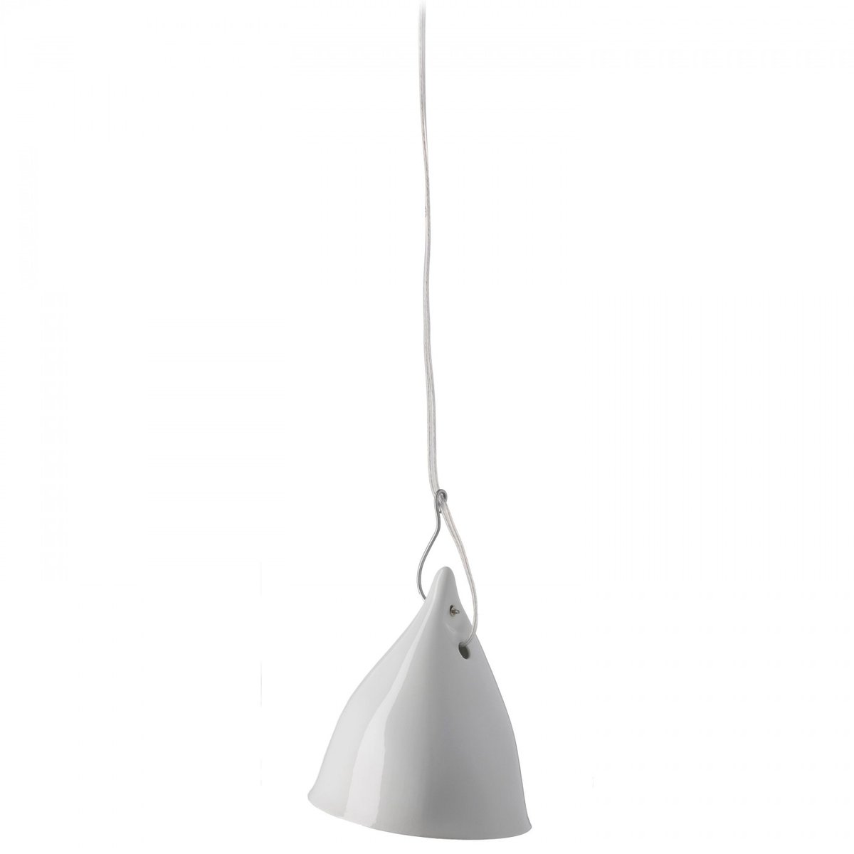 Lampe Cornette Suspendue Porcelaine blanc brillant, TSE ET TSE ASSOCIÉES