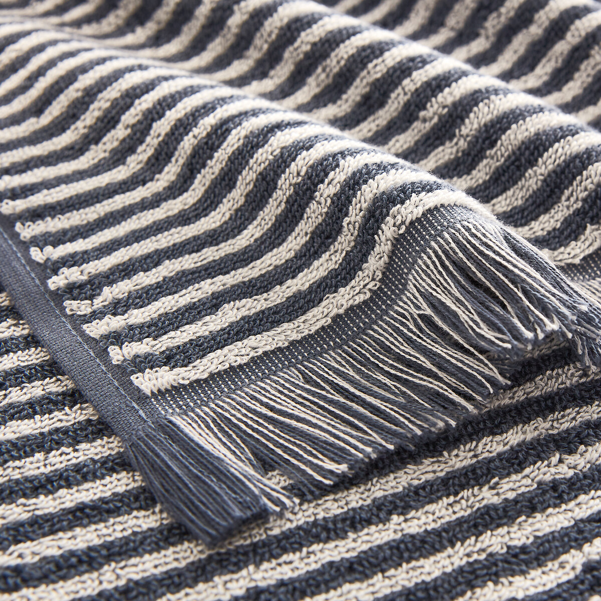 Malo Striped 100% Cotton Bath Towel storm blue, LA REDOUTE INTERIEURS