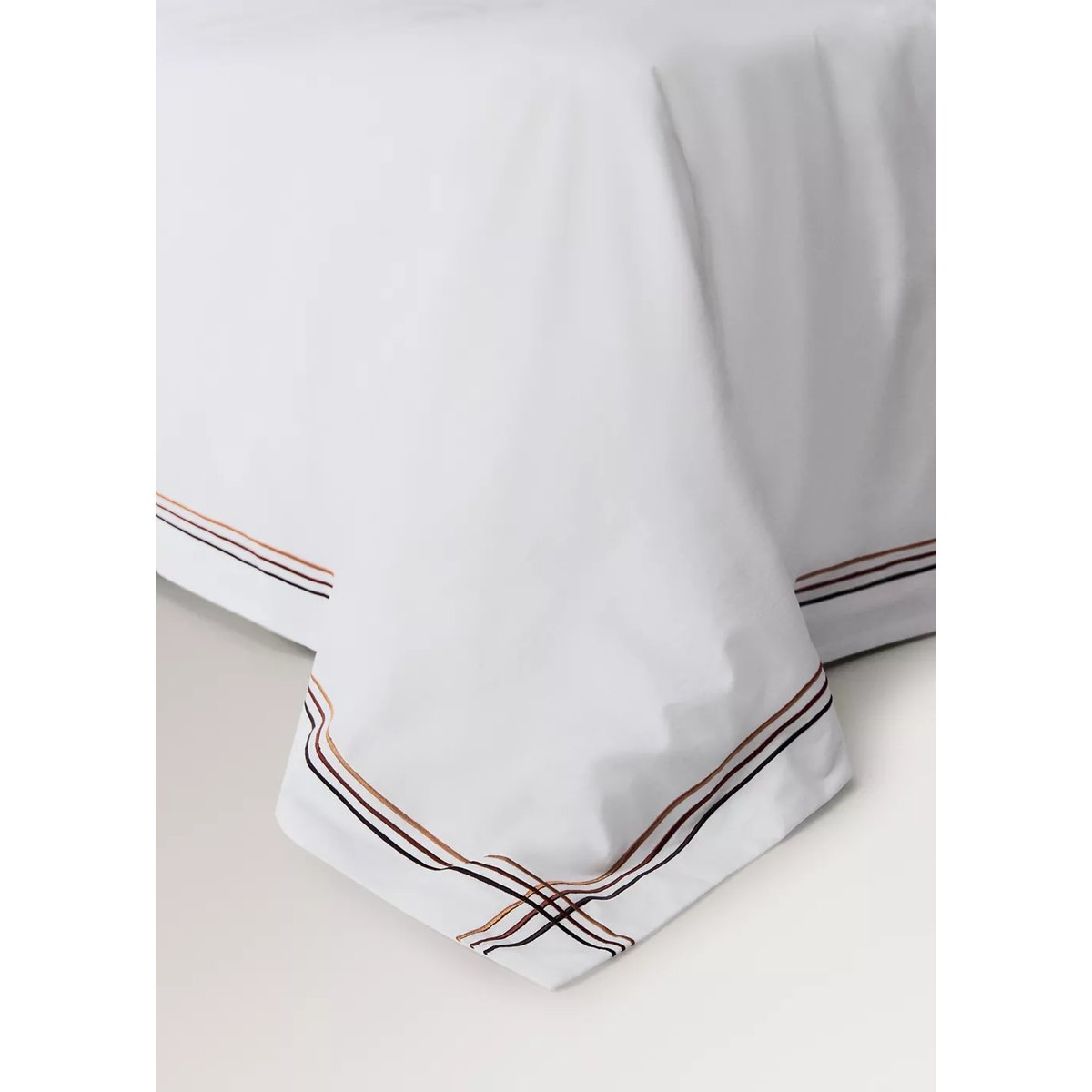 Housse de couette 100 % coton brodé Lit 150/160 cm écru, MANGO HOME
