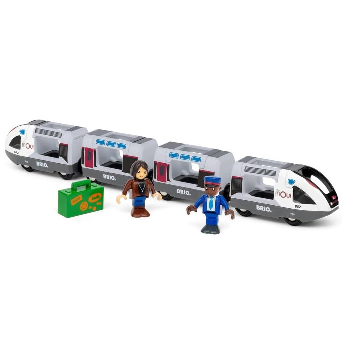 Train TGV INOUI SNCF gris, BRIO