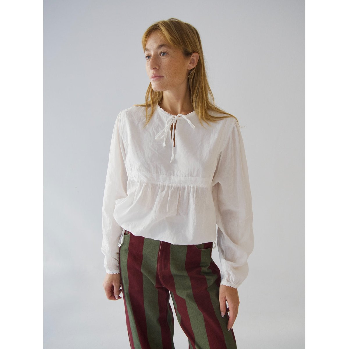 Blouse bohème col V VIOLETA blanc, MINDTRAVELER
