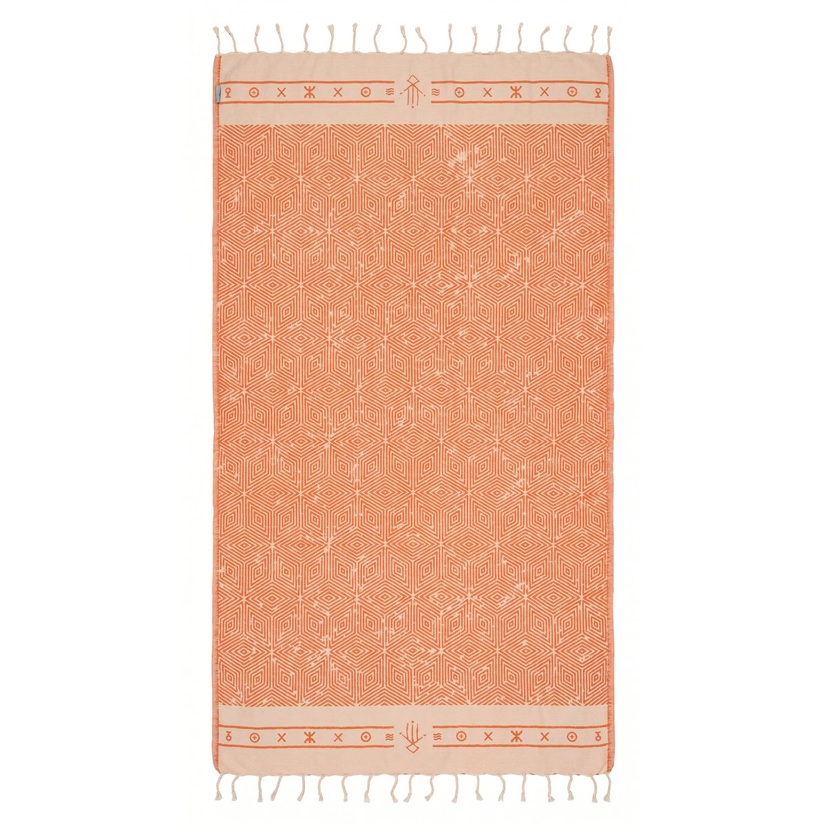 Fouta de plage réversible en coton recyclé 1x2 m Tenerife REVA COLLECTION orange, SEVIRA KIDS
