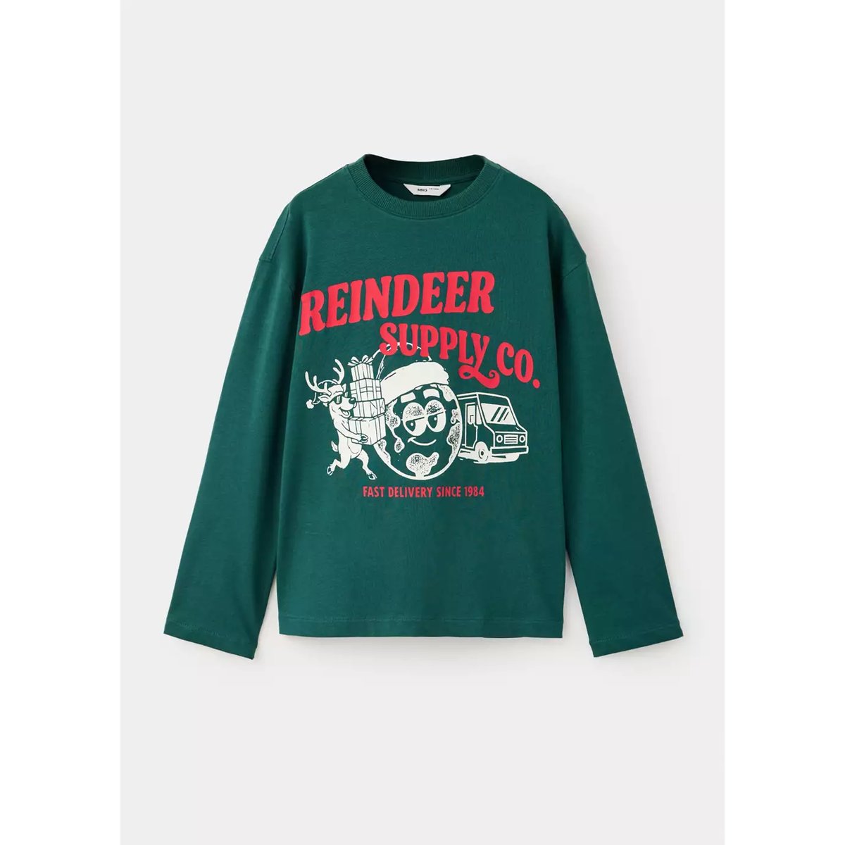 T-shirt en coton imprimé vert foncé, MANGO KIDS