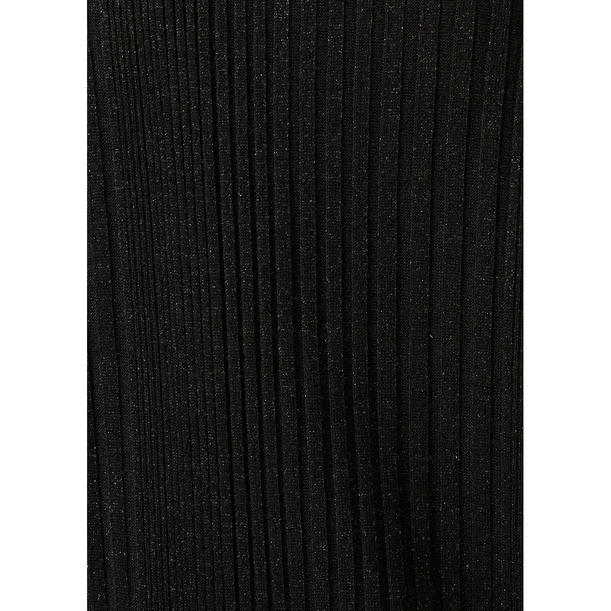 T-shirt en maille côtelée manches longues col roulé noir, LA FEE MARABOUTEE