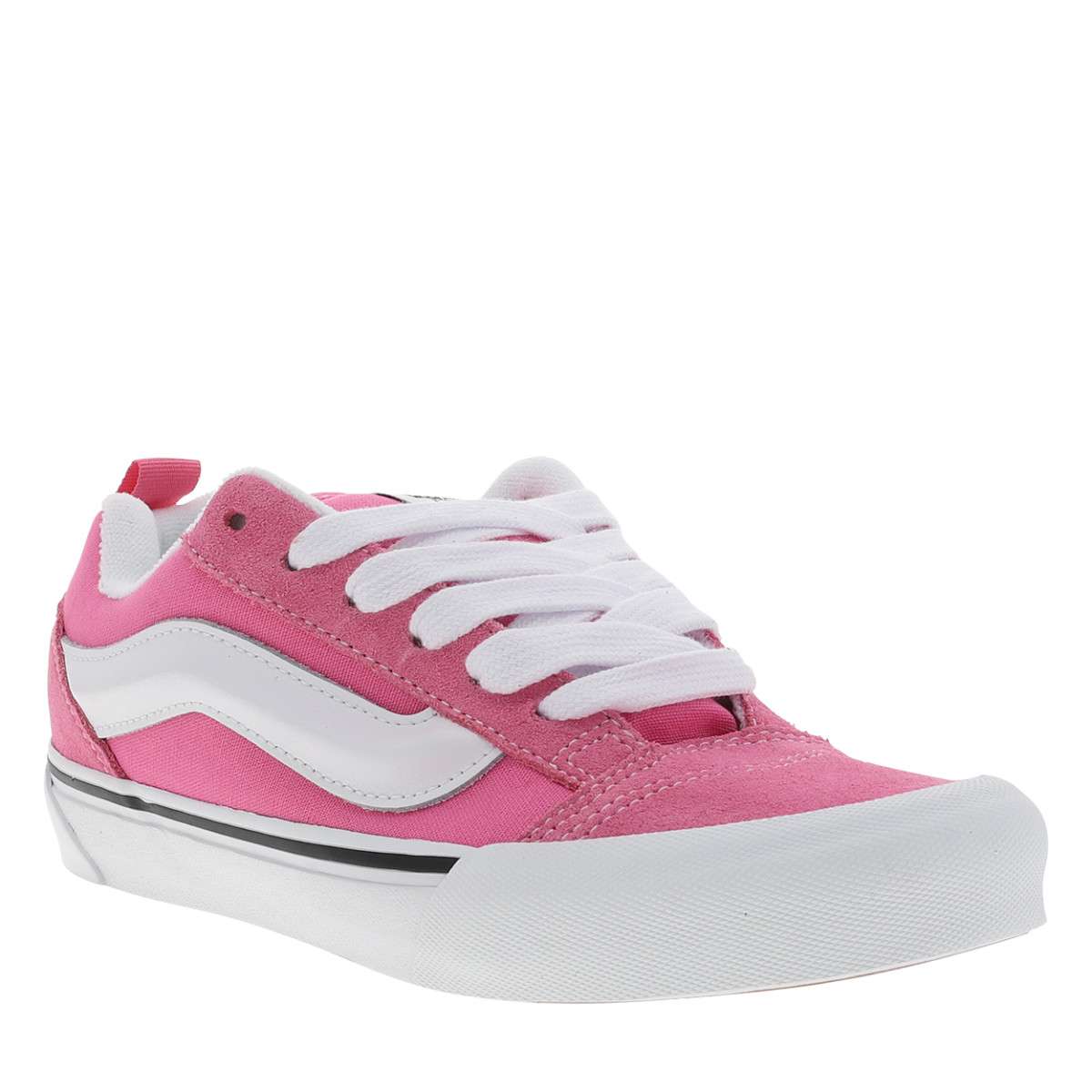 Baskets KNU SKOOL cuir talon plat rose, VANS